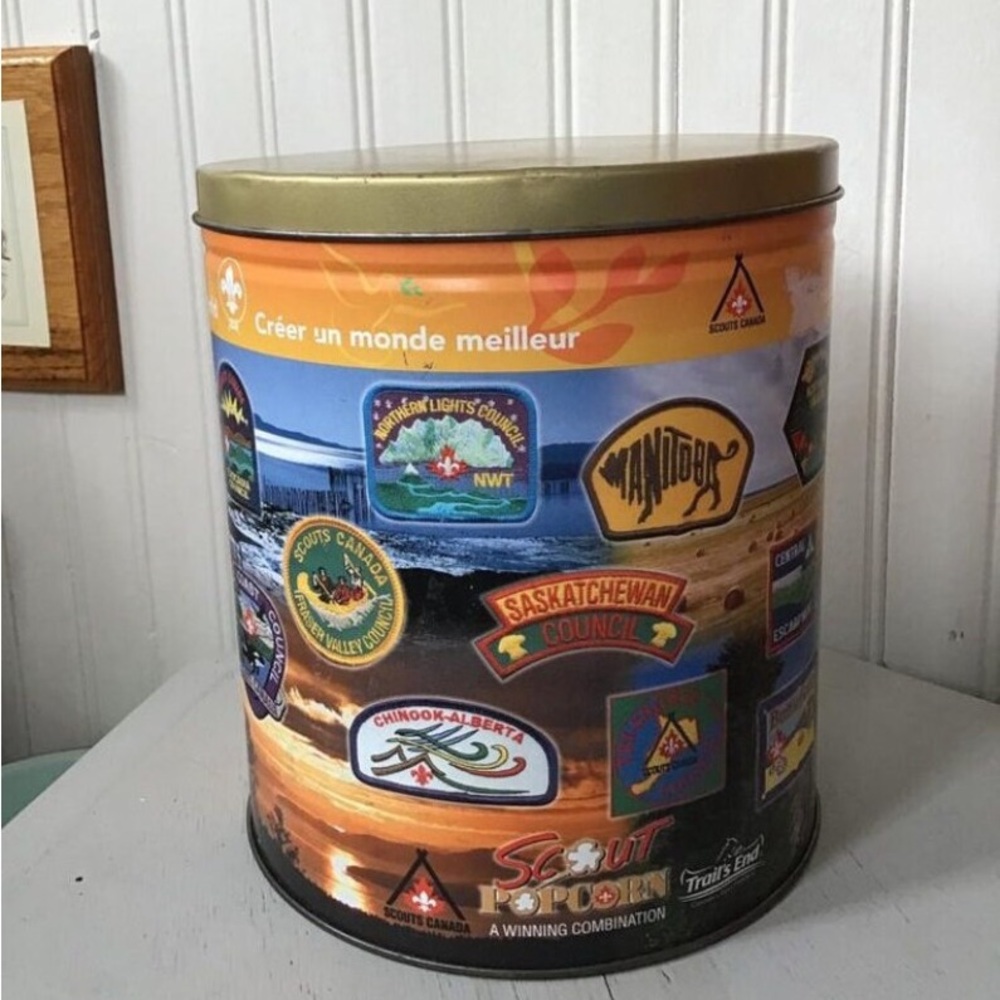 Scouts Canada popcorn tin